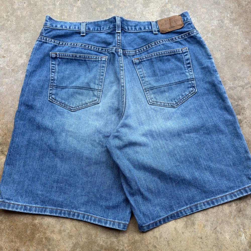 Vintage 90s Old Navy Jorts Baggy Wide Leg Denim Jean Shorts Blue 36 (c2)
